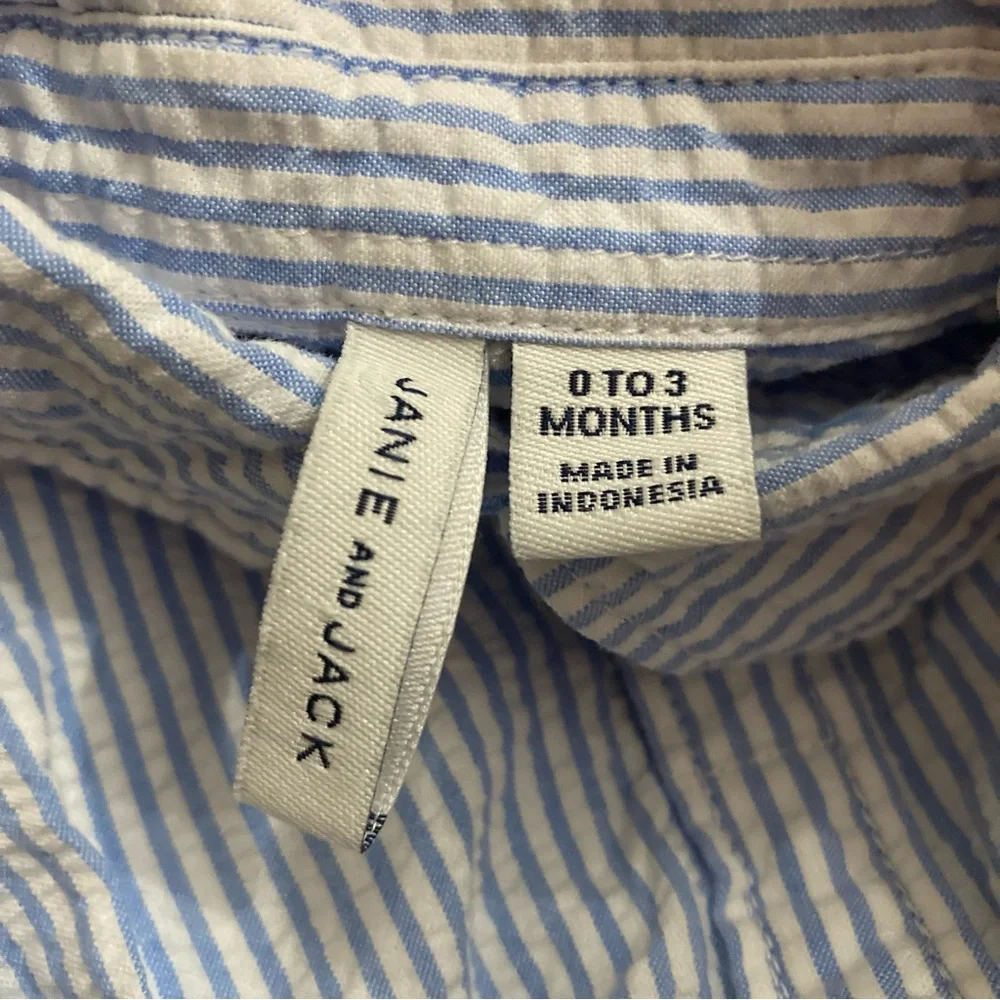 Janie and Jack Easter Seersucker Polo Onesie 0-3 Months Stripes Preppy‎ Spring